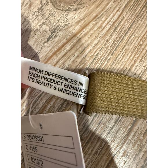 Anthropologie Rhinestone Dressy Stretch Belt Gold S